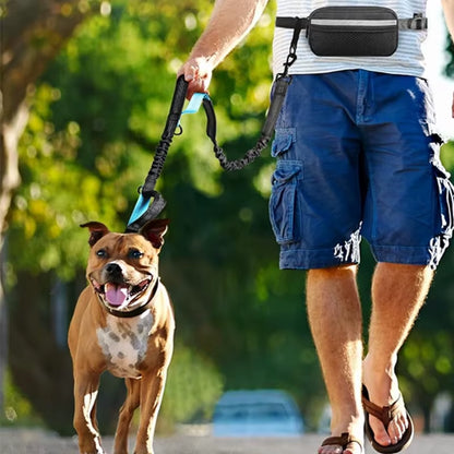Multifunctional Sports Waist Bag Extended Hand Free Leash Adjustable for Dog Walking and Leash Pet Running Leash with Waist Bag
