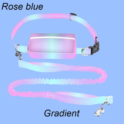 Multifunctional Sports Waist Bag Extended Hand Free Leash Adjustable for Dog Walking and Leash Pet Running Leash with Waist Bag