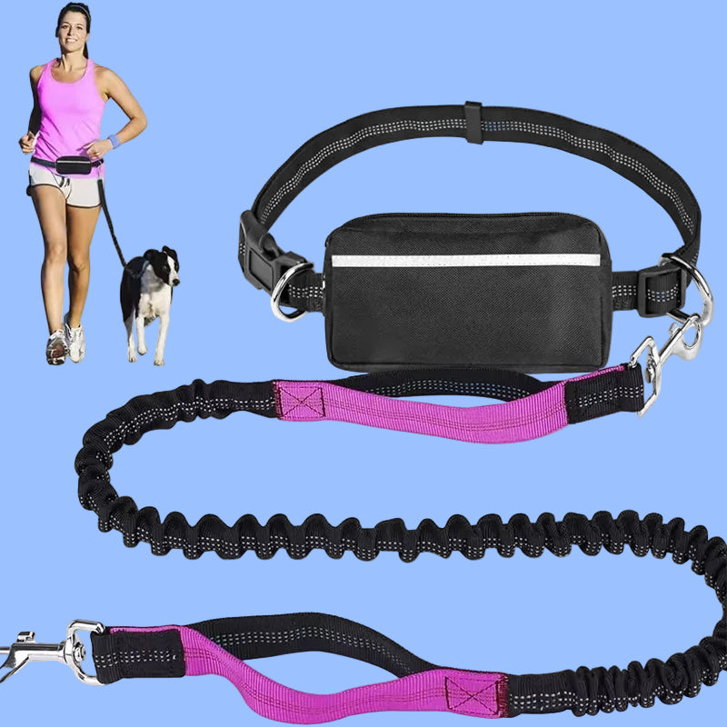 Multifunctional Sports Waist Bag Extended Hand Free Leash Adjustable for Dog Walking and Leash Pet Running Leash with Waist Bag