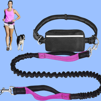 Multifunctional Sports Waist Bag Extended Hand Free Leash Adjustable for Dog Walking and Leash Pet Running Leash with Waist Bag