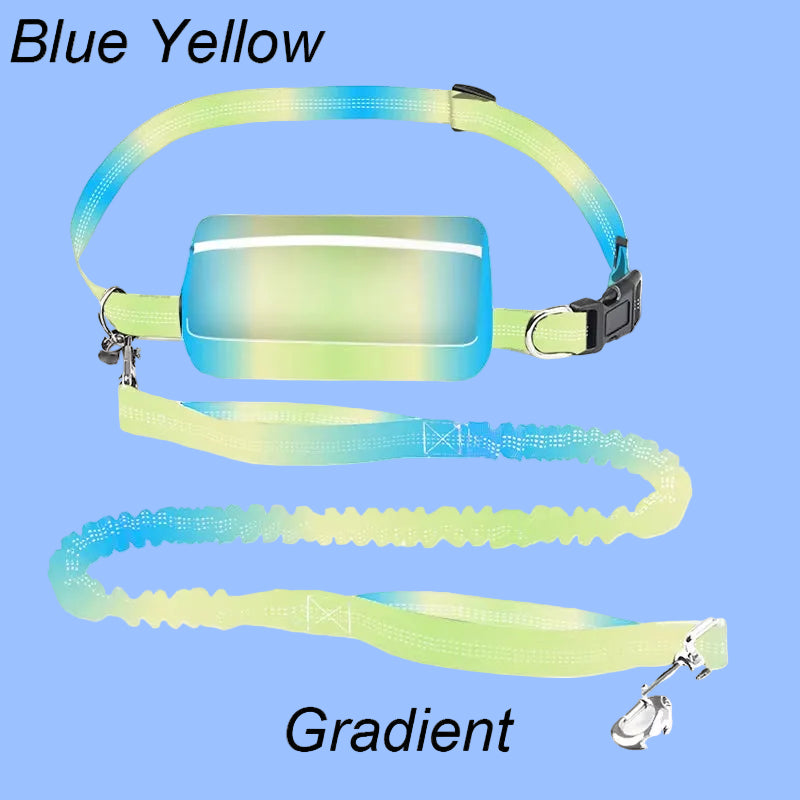 Multifunctional Sports Waist Bag Extended Hand Free Leash Adjustable for Dog Walking and Leash Pet Running Leash with Waist Bag