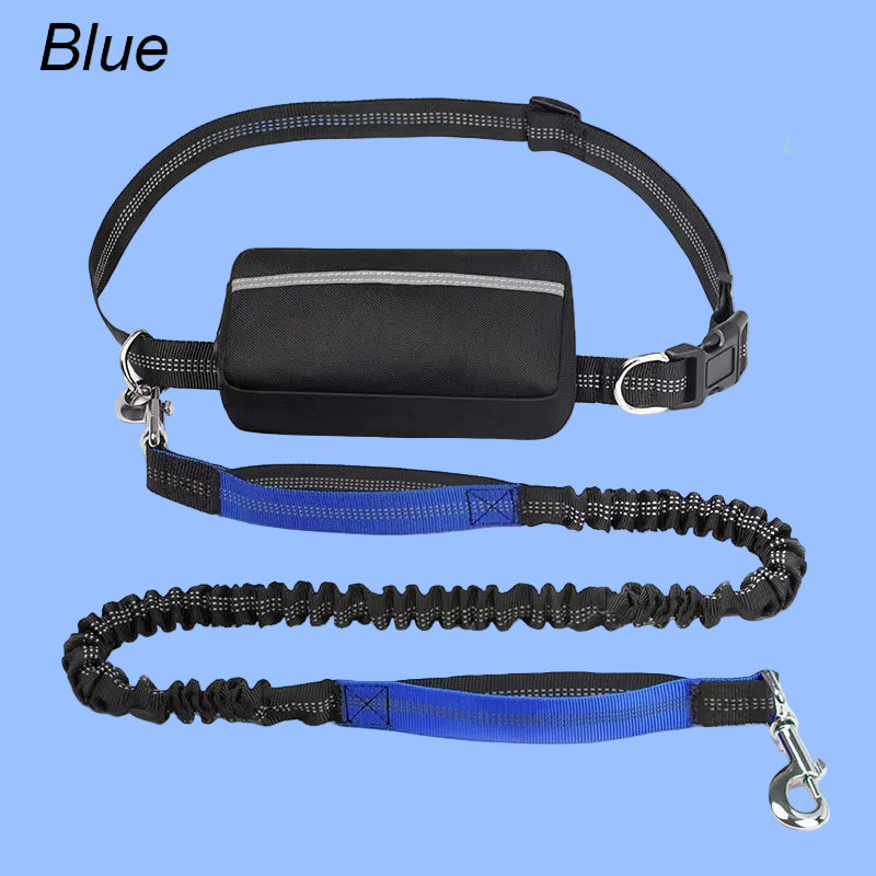 Multifunctional Sports Waist Bag Extended Hand Free Leash Adjustable for Dog Walking and Leash Pet Running Leash with Waist Bag