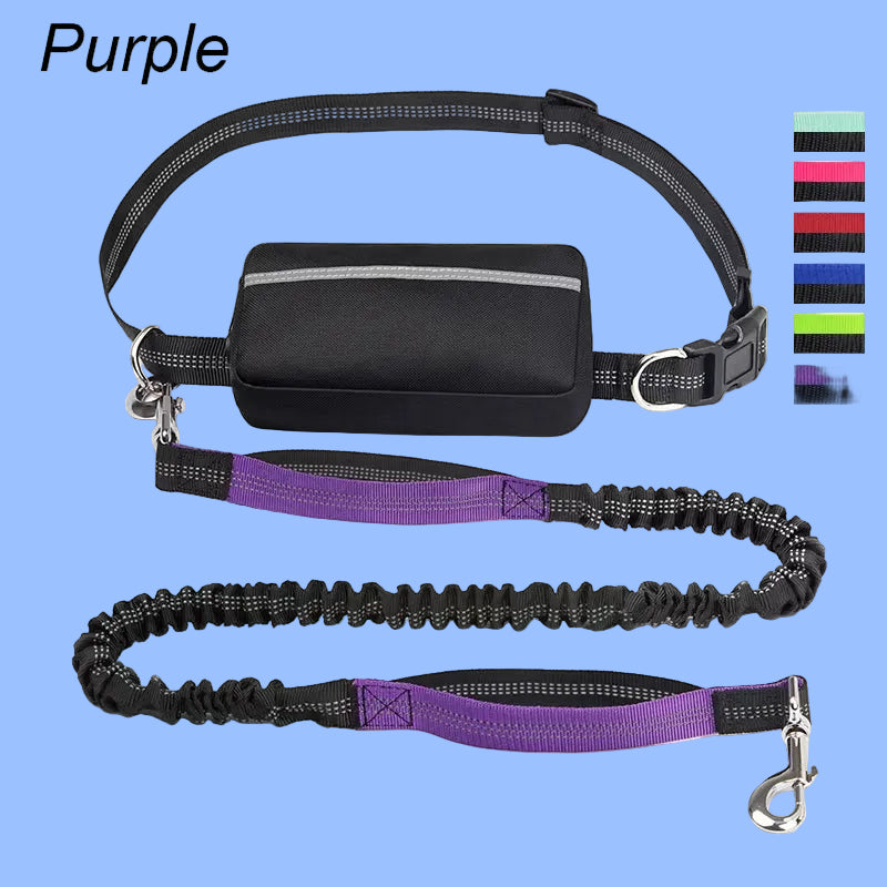 Multifunctional Sports Waist Bag Extended Hand Free Leash Adjustable for Dog Walking and Leash Pet Running Leash with Waist Bag