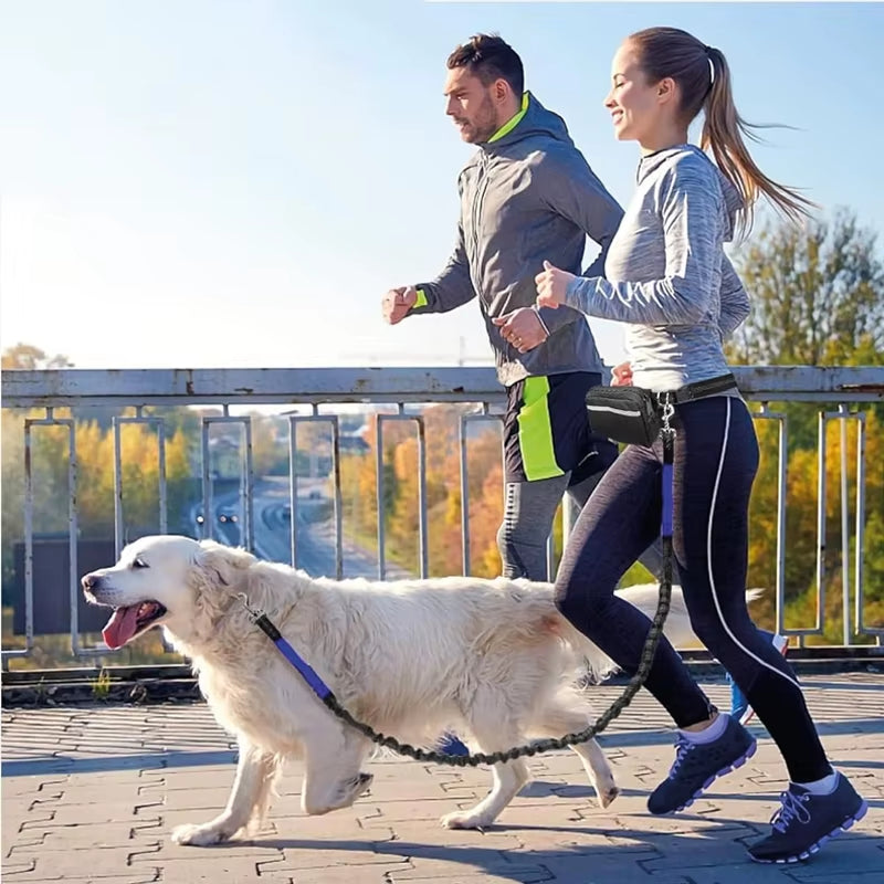 Multifunctional Sports Waist Bag Extended Hand Free Leash Adjustable for Dog Walking and Leash Pet Running Leash with Waist Bag