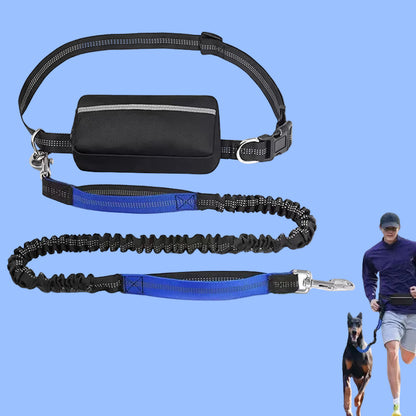 Multifunctional Sports Waist Bag Extended Hand Free Leash Adjustable for Dog Walking and Leash Pet Running Leash with Waist Bag