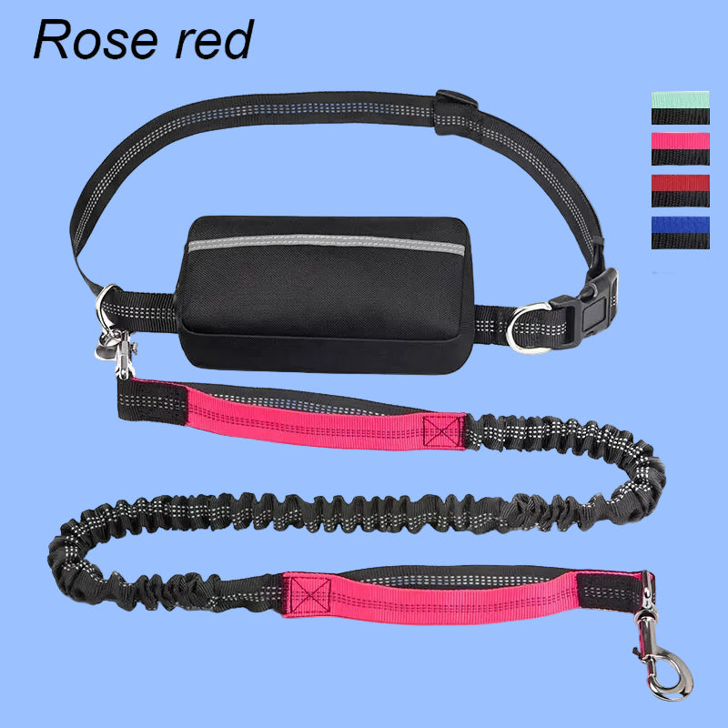 Multifunctional Sports Waist Bag Extended Hand Free Leash Adjustable for Dog Walking and Leash Pet Running Leash with Waist Bag